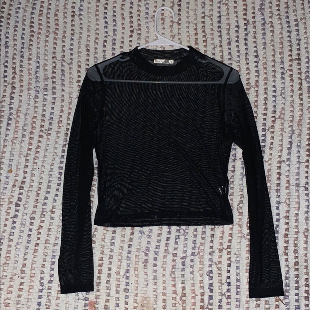 Black see through long sleeved.